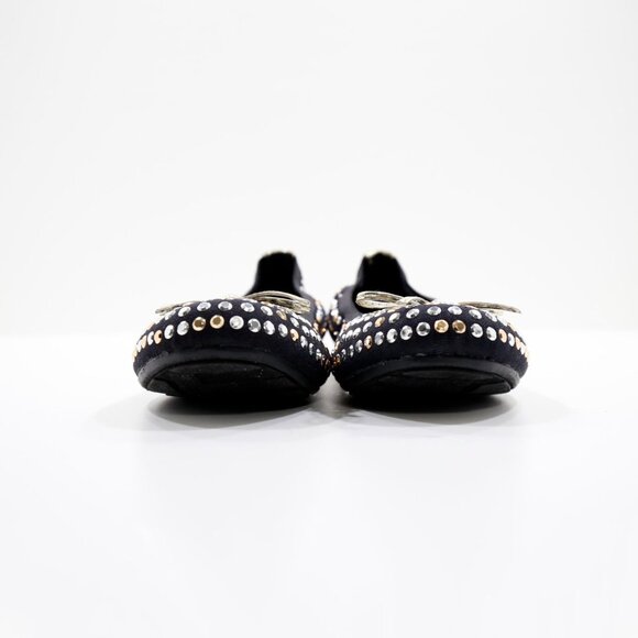 Stuart Weitzman Fannie Tara Black Silver & Gold Studded Ballet Flats - Girls' 1 - Picture 2 of 7